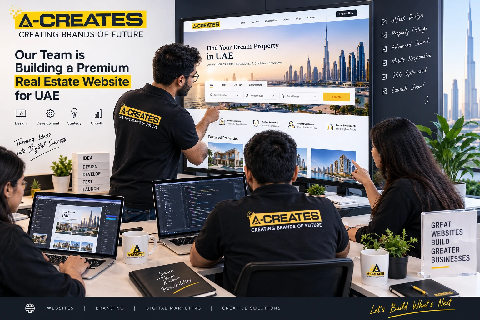 Best real estate website design in UAE by A-Creates 2026