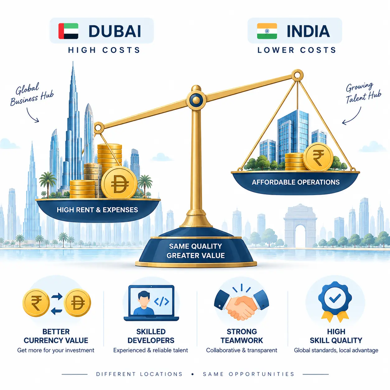 Reasons India is cheaper than Dubai for website development